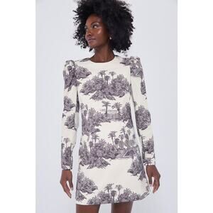 Tuckernuck Ivory Mini Dress with Black Toile Print